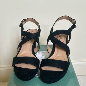 ABELLA TRUE COMFORT WOMEN'S LAPIS BLACK CRISS CROSS SLINGBACK